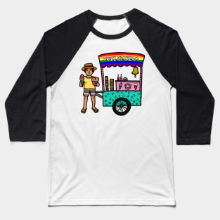 Street food vendor selling gay pride ice cream Baseball T-Shirt